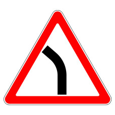 Знак 1.11.2. Опасный поворот (левый)